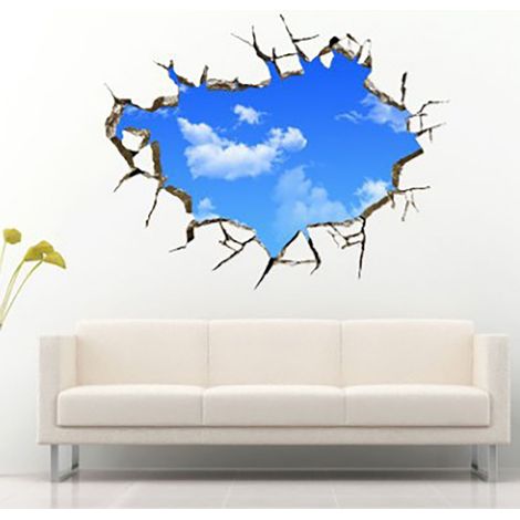 Les autocollants de nuage de mur cassé 3D Sky peuvent être démontés pour protéger l'environnement (1/5)