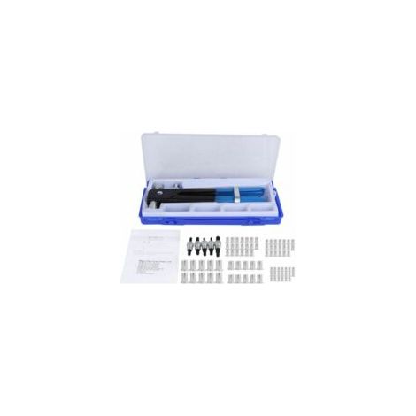 Kit de Pistolet à Riveter pour écrou à main 86pcs Riveter Manuelle Rivet Écrou Fileté Inserts M3 M4 M5 M6 M8 pour Voitures Remorques Cartes Électriques et Autres Applications