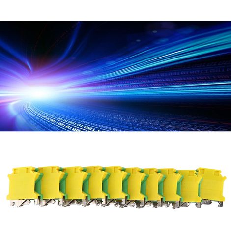 Bornier de mise à la terre combiné jaune-vert BERM/Belme USLKG-16 pour montage sur rail - Cuivre pur ignifugé (1/5)