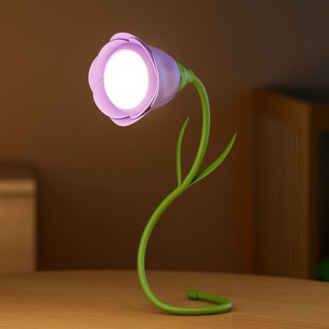 Lampe de lecture sans fil rechargeable ultra flexible lampe portable LED idéale pour voyages tricot et bureau rose éternelle cadeau pour femmes et mamans couleur violette (1/5)