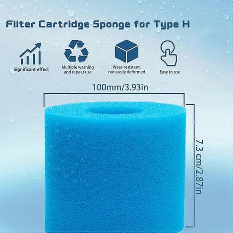 Lot de 4 filtres de piscine de type H, mousse filtrante de rechange -- (1/5)