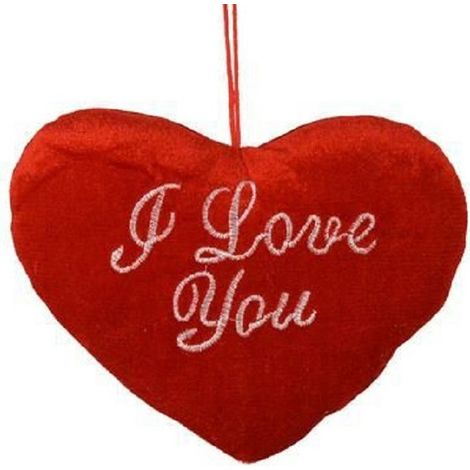 TrAdE Shop Traesio - Cuore Rosso Con Scritta I Love You Con Appendino 20cm Idea Regalo San Valentino - (1/3)