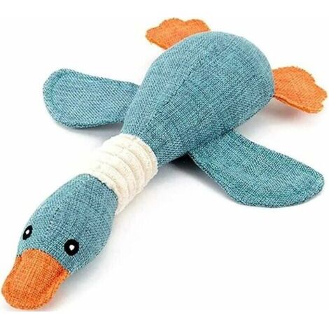 Sollbry Chiot chien jouet accessoires de jeu peluche interactive chien jouet en forme d'oie sauvage cadeau bleu doux version surprise ,32cm (1/3)