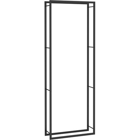 vidaXL Leñero negro mate 80x28x222 cm acero