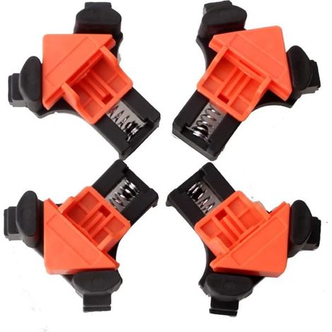 Lot de 4 Presses d'angles de 90 Degrés Serre Joint Menuisier Menuiserie Outillage pour Perçage et Fabrication d'armoires (1/5)
