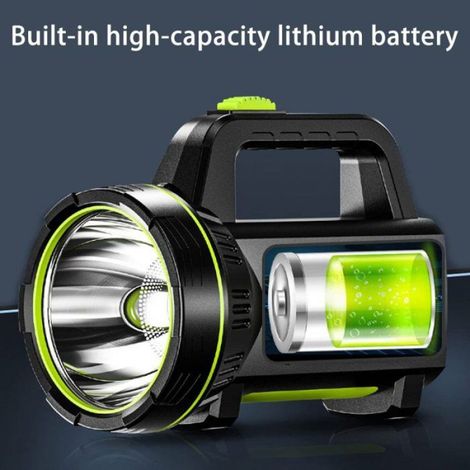 Ultra Powerful USB Rechargeable LED Torch 13500 Lumens 6000 mAh with Side Light Waterproof High Power Flashlight for Emergency (1/5)