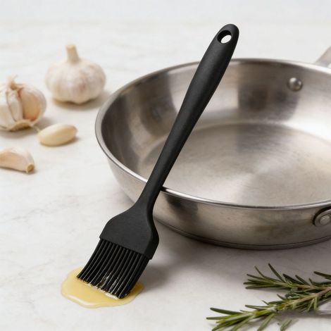 Pinceau à Huile Silicone Professionnel Résistant à la Chaleur Pinceau à Beurre Four Cuisine BBQ (Pack 1) Noir (1/5)