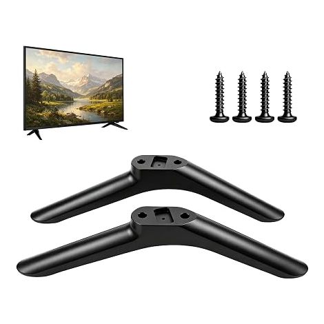 Support TV universel, Support TV intelligent avec vis pour téléviseurs à écran plat, Base antidérapante, Compatible avec les téléviseurs 32-40 pouces (Noir A) (1/5)