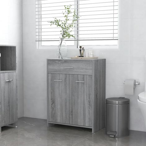 Armadio da bagno classico elegante 60 x 33 x 80 cm in legno ingegnerizzato grigio 020048241