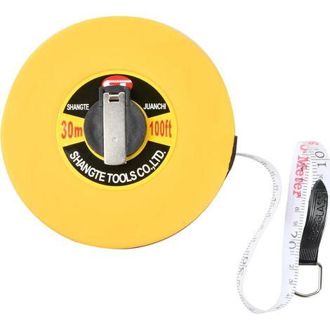 Ruban à Mesurer, Mètre Robuste, Long Ruban à Mesurer Outils, Mètre Ruban 30M, Règle de Mesure en Fibre de Verre, pour Mesurer la Route, le Chemin de Fer, la Construction Électrique (1/5)