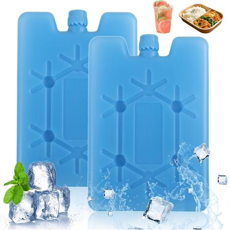 Set of 2 Ice Packs for Coolers and Insulated Bags, 200ml each, Reusable Ice Packs, Thin and Lightweight Cold Accumulator for Lunch Boxes, Meal Boxes, Camping and Travel (1/5)