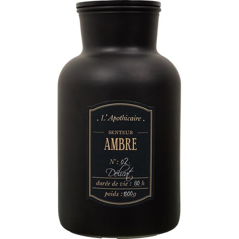 Bougie Parfumée Flacon Noir Mat Senteur Ambre