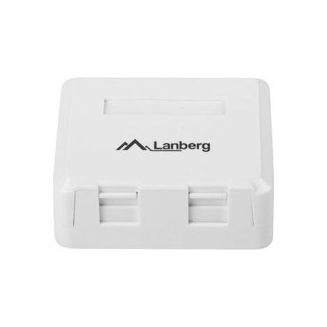 ROSETA DE PARED LANBERG OK1-0002-W - 2 PUERTOS KEYSTONE 19.214.9MM - ENRUTAMIENTO CABLES 180º - BLANCO