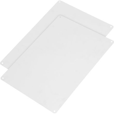 etiquetas de aluminio plateadas sublimadas en blanco con orificios pretaladrados, placa metálica apta para jardín y uso en exteriores, personalización disponible. (1/5)