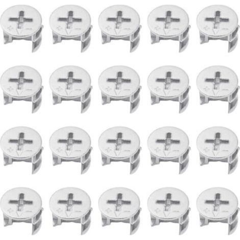 20pcs Cam Lock Furniture Connectors Eccentric Nuts Cam Lock Plate Fixing Screws Suitable for Wooden Boards Thickness 10/16/18mm (1/4)