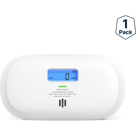 X-Sense D¨tecteur de Monoxyde de Carbone, D¨tecteur de CO ¨¤ Pile Remplaable avec Affichage Num¨rique, Alarme de Monoxyde de Carbone Portable avec M¨moire de Valeur de Cr¨ºte de CO, XC0C-SR, Lot de 1