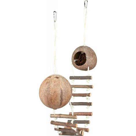 MAISONNETTE NOIX DE COCO POUR HAMSTERS, DOUBLE, Ø 13 × 121 CM ZOO TX-62103