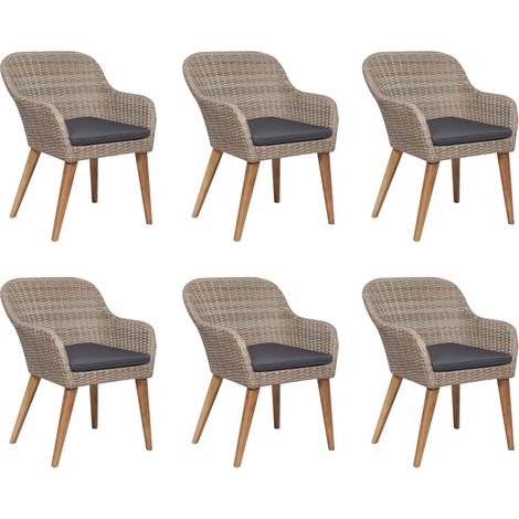 Salon de jardin avec coussins 7 pcs Mobilier de jardin Résine tressée (1/5)