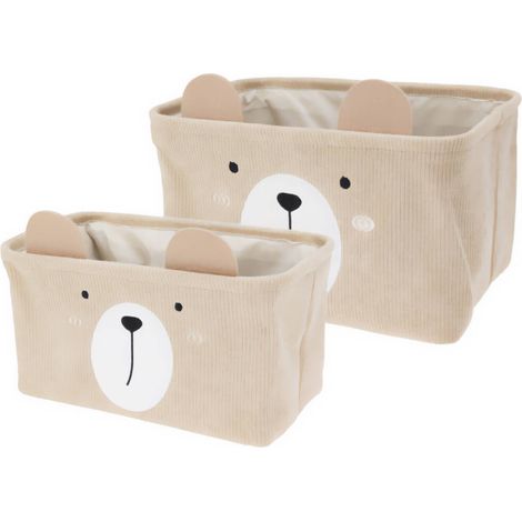 Aufbewahrungsboxen CUTIE mit Ohren, aus Cord, 2er-Set