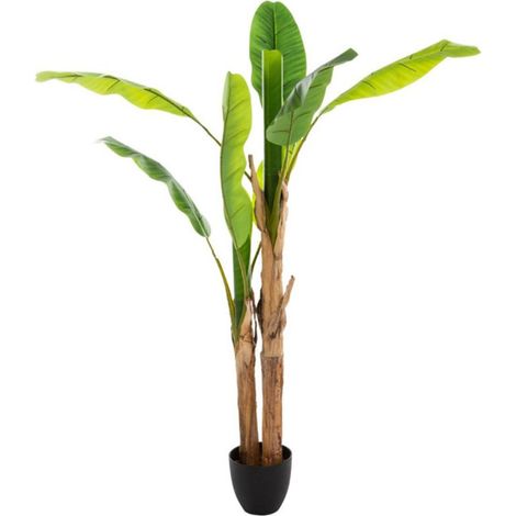 Atmosphera – Plante verte artificielle bananier double 160cm – Polyester et polyéthylène – Design charmant pour décoration intérieure