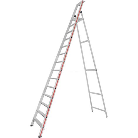 Escabeau 14 marches R11 – Hauteur de travail max 5.25m – Plateforme aluminium antidérapante – Stabilité renforcée – Hymer