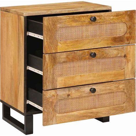 Table de chevet Table de nuit design chic - Naturel 50 x 33 x 62 cm Bois de mangue massif fr37344 (1/5)