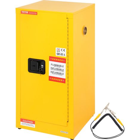 VEVOR Armadio di Sicurezza per Infiammabili, 16 Gal, Armadio di Stoccaggio per Liquidi Infiammabili in Acciaio Laminato a Freddo, 18,1 x 18,1 x 35,4 Pollici Antideflagrante con 2 Ripiani Regolabili