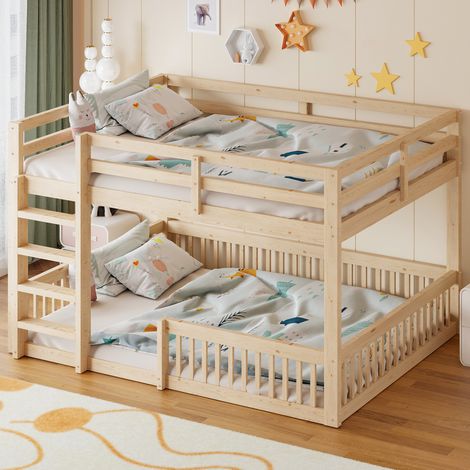 Litera 160 x 200 cm con barandillas, natural OKMYHOME (1/5)