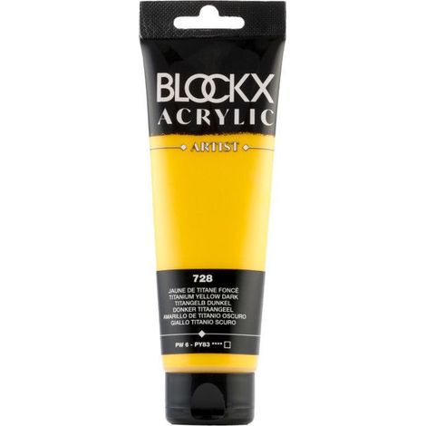 Peinture acrylique - Jaune titane foncé - 728 - BLOCKX Artist - Qualité beaux-arts - Tube 120ml