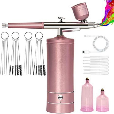 1Set Airbrush-Kit Rechargeable Sans Airbrush Compressor Auto Handheld Airbrush Airbrush Set Metal (1/4)