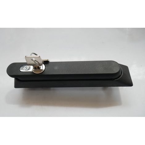 Poignée escamotable noire à clé 2433A pour fermeture coffret industriel série