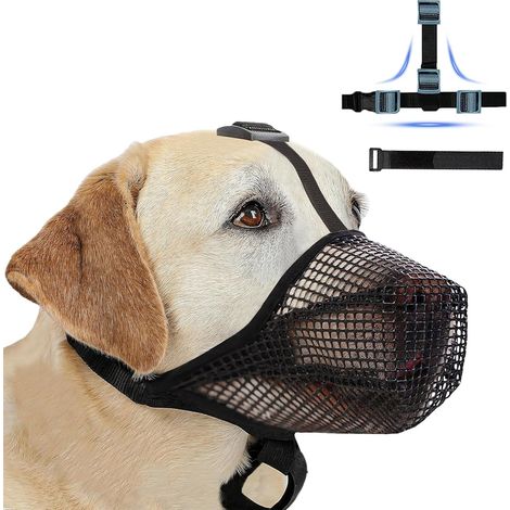 Muselière pour Grands Chiens, Masque Respirant Ajustable en Maille Douce – Protection Confortable pour Chien de Grande Taille（L） (1/5)