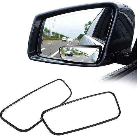 2x Toter-Winkel-Spiegel Auto HD Glas 360° verstellbar Weitwinkel Schwarz (1/5)