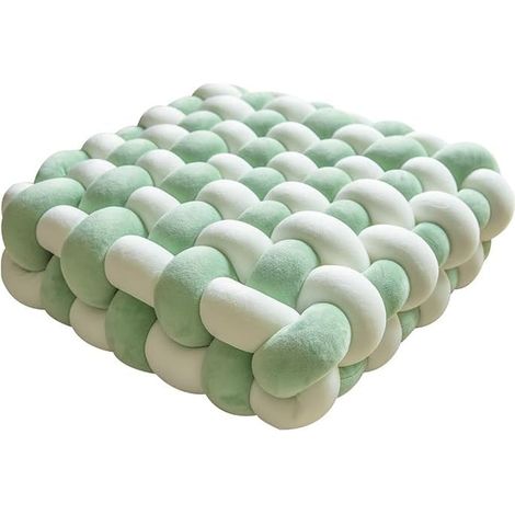 Coussin carré en tissu Coussin de chaise Coussin de dossier de canapé Décoratif Coussin de baie vitrée (30 33 12 CM, Blanc vert) (1/5)
