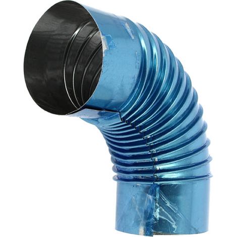 TEN – Coude aluminié 90° Ø125 – Raccord fumisterie pour appareils à gaz, fioul, bois et charbon – Angle 90° – Plissé en aluminium
