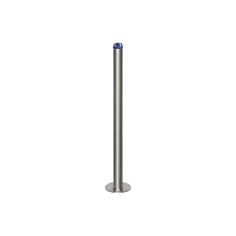 Poste barrera de acero inoxidable con cabezal de cadena para