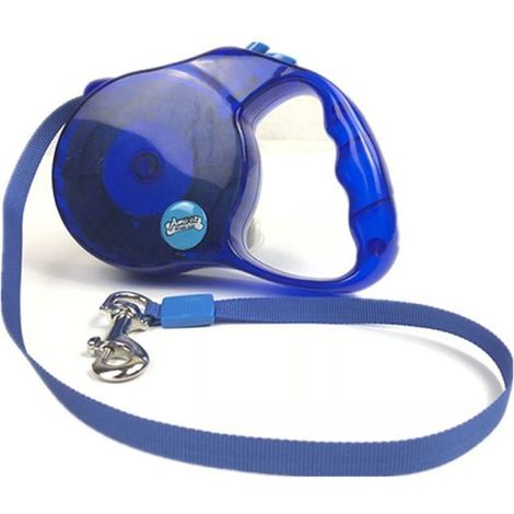 CORREA EXTENSIBLE TRANSPARENTE DE CINTA EN COLOR AZUL HASTA 12 KG 5 METROS  CORREA EXTENSIBLE DE CINTA DE 5 METROS PARA PERROS HASTA 12 KGS COLOR AZUL  OFERTA EXCLUSIVA