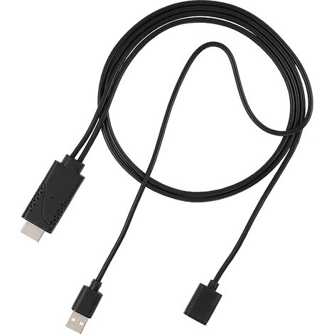 Câble Adaptateur HDTV 2 en 1 1080P USB Femelle vers Mâle pour Plug and Play, Conception de Trou de Refroidissement, Boîtier ABS, Interface Nickelée, Transmission de Signal Stable (1/5)