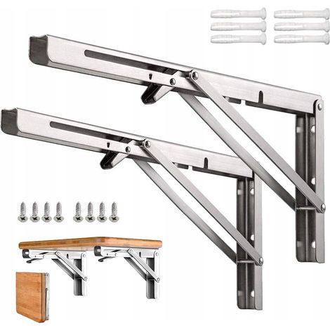 2 TRÉPIEDS PLIABLES GAIN DE PLACE POUR ÉTAGÈRES DE 50 CM (1/5)