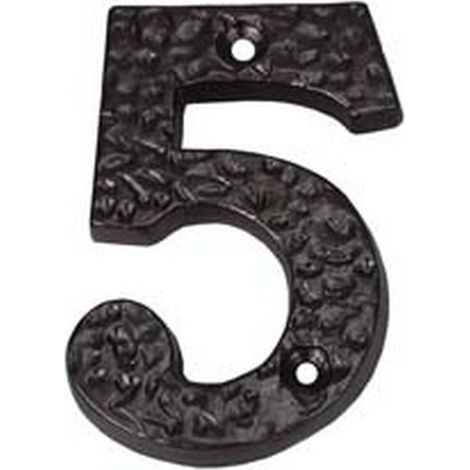 1PZ NUMERO CIVICO "5" IN FERRO NERO OPACO