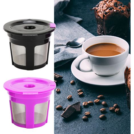 Deux filtres à capsules de café, des coupelles à filtre en plastique et des coupelles à capsules de café rechargeables sont vendus ensemble. (1/5)