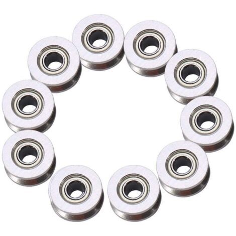 Roulement à Billes de Rail Poulie de Guide de V-Cannelure en Acier ature V624ZZ Double Bouclier 4x13x6mm pour Système de Mouvement Linéaire de Rail (1/4)