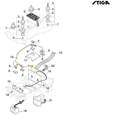Scheda di alimentazione robot rasaerba modelli G1200 ORIGINALE STIGA 122720243/0 (1/2)