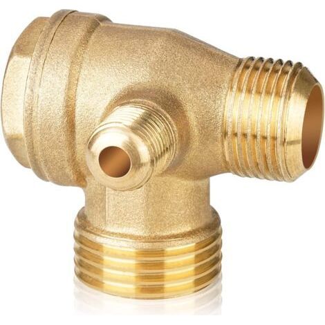 3-Way Brass Check Valve with External Thread - One-Way Air Compressor with Compressor (1/5)