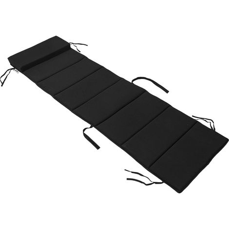 SoBuy OGS28-P02 Liegen-Auflage Schaukelstuhlkissen Kissenauflage für Gartenliege Schonbezug, schwarz, BH ca.: 170x50cm