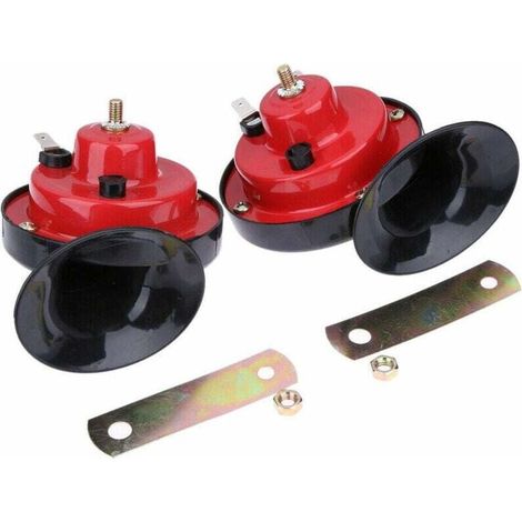 1 Paire Corne d'escargot de voiture,300DB klaxon puissant,12V Corne d'escargot électrique à air fort,etanche Double Tonalité Klaxon de Voiture Forme D'escargot ,Pour Voiture, Camion, Moto (1/4)