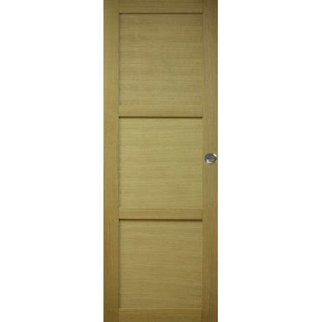 Puerta corredera de madera Ayous de 3 paneles H204 x L93 cm, conchas Gd Menusería