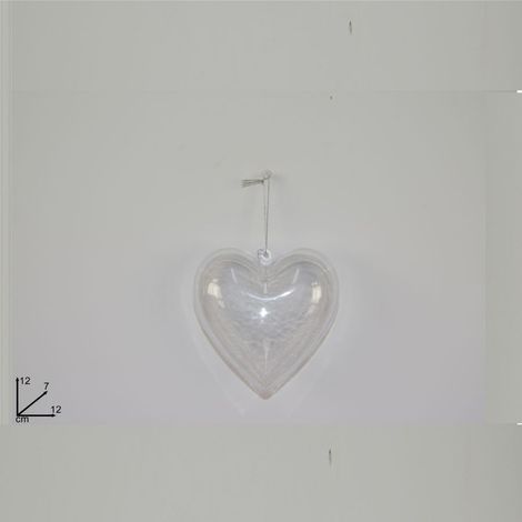 CUORE PLASTICA TRASPARENTE 12 CM