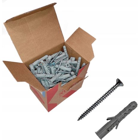 Chevilles A Expansion Klimas KRX-084060 8 x 40 Avec Vis 4 x 60, PZ2, Lot De 100 (1/3)