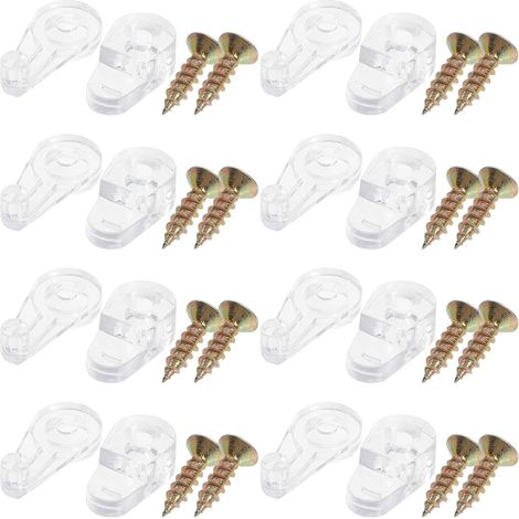 Clips de fixation pour portes et miroirs salle bain avec vis, lot 60 en plastique alliage, offrant (1/5)